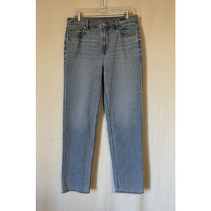 American Eagle Jeans 10 34x33 Womens Long Blue Super High Rise Straight